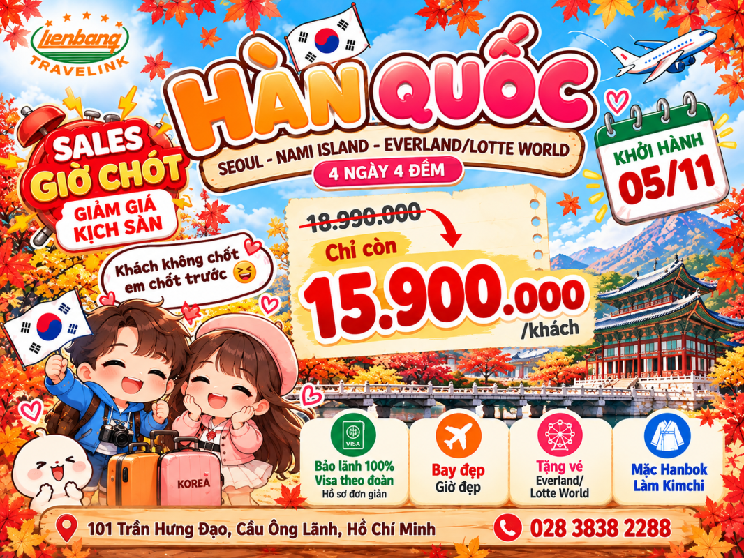 KHÁM PHÁ HÀN QUỐC: SEOUL - NAMI ISLAND - EVERLAND/LOTTE WORLD